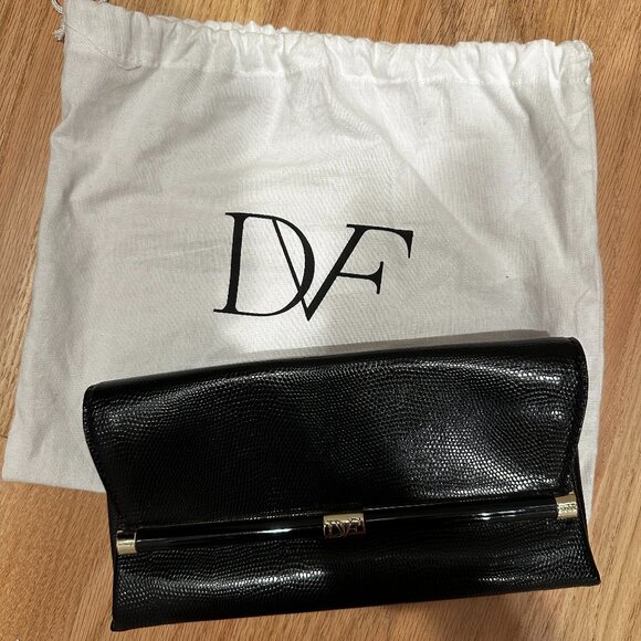 Diane von Furstenberg black clutch - Picture 1 of 4